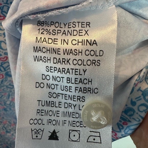 Deolax Polo Shirt Mens XLarge Blue Golf Performance Stretch Teacher School Print - Picture 6 of 6